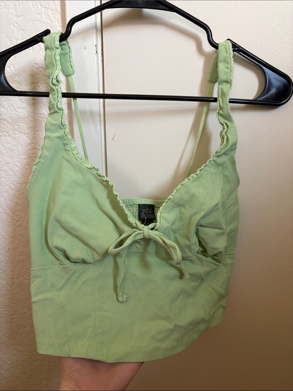 wild fable Mint Green Tie-Front Crop Tank